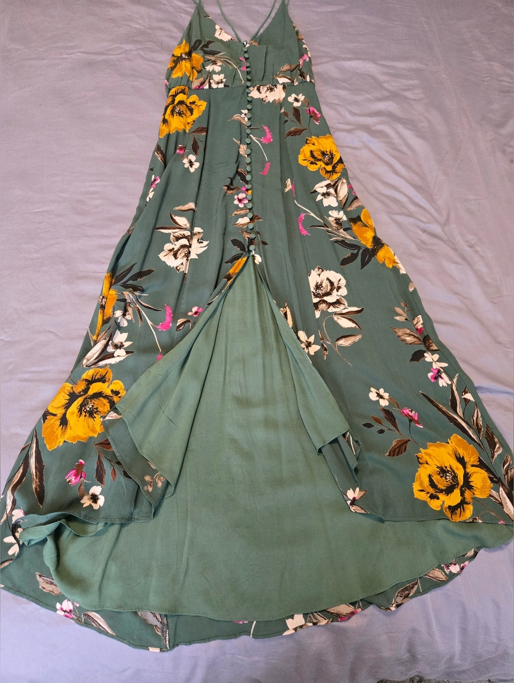 Urban Outfitters Lady Lava Green Floral Covered Button-Down Midi
Dress Size 0 - Picture 9 of 14